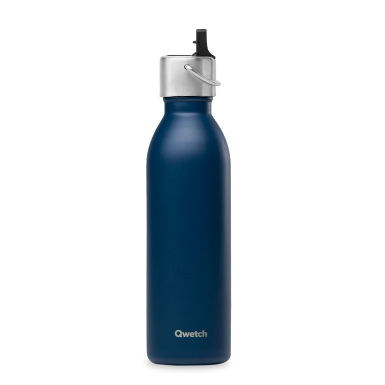 BOUTEILLE + BOUCHON SPORT ACTIVE 600ML - BLEU MARINE - QWETCH