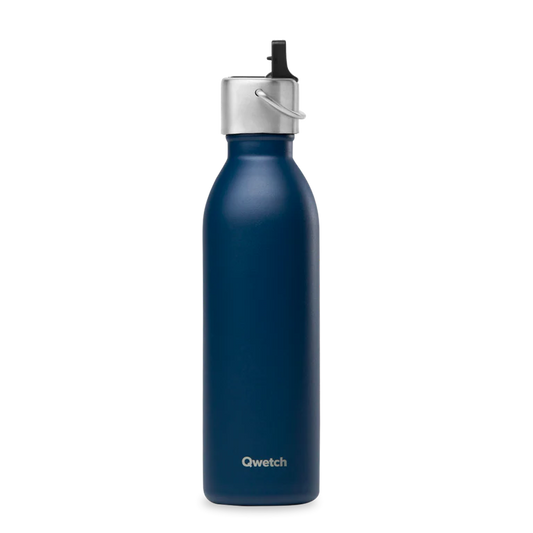 BOUTEILLE + BOUCHON SPORT ACTIVE 600ML - BLEU MARINE - QWETCH