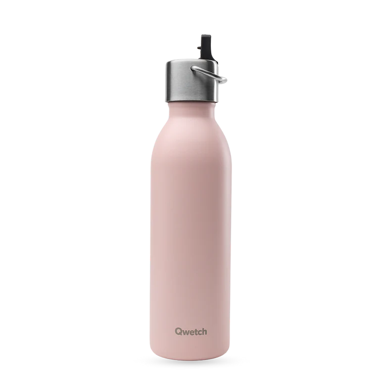 BOUTEILLE + BOUCHON SPORT ACTIVE 600ML - PASTEL ROSE - QWETCH