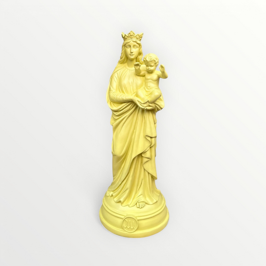 STATUETTE BONNE MERE 30CM JAUNE CITRON - J'AI VU LA VIERGE