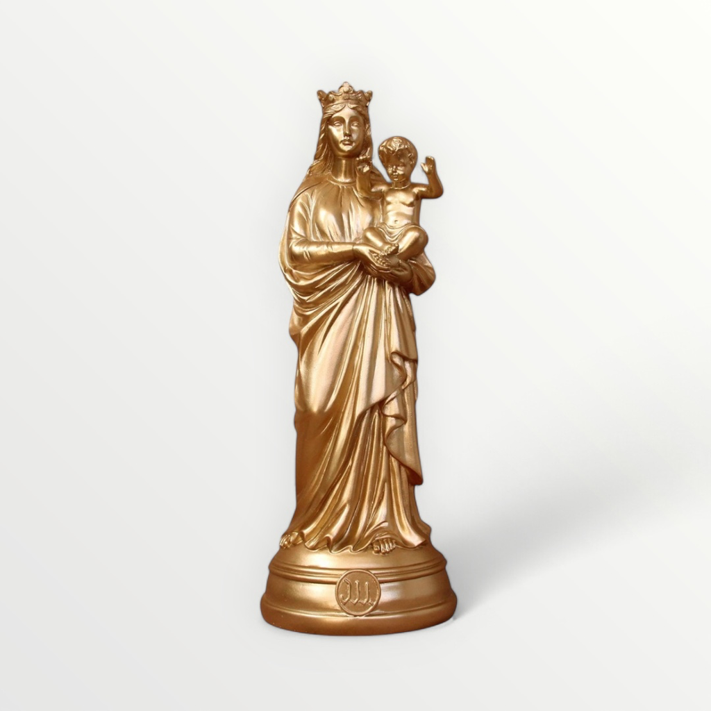 STATUETTE BONNE MERE 30CM OR - J'AI VU LA VIERGE