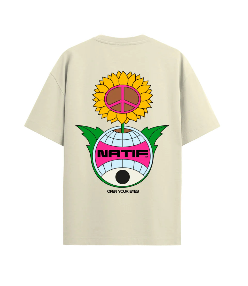 T-SHIRT FLOWER PEACE JAUNE (LOOSE) - NATIF