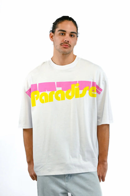 T-SHIRT PARADISE BLANC  (LOOSE) - NATIF