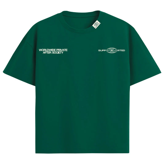 T-SHIRT OVERSIZE AFTER SOCIETY - GREEN - SUPPORTED