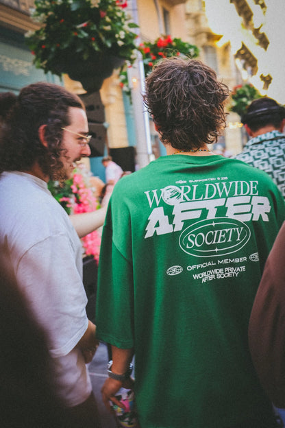 T-SHIRT OVERSIZE AFTER SOCIETY - GREEN - SUPPORTED