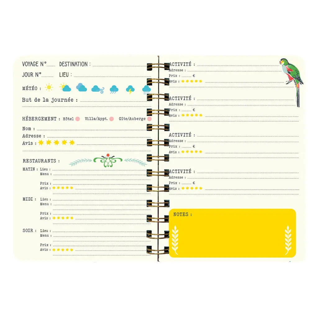 CARNET " MES VACANCES " - CARTES D'ART