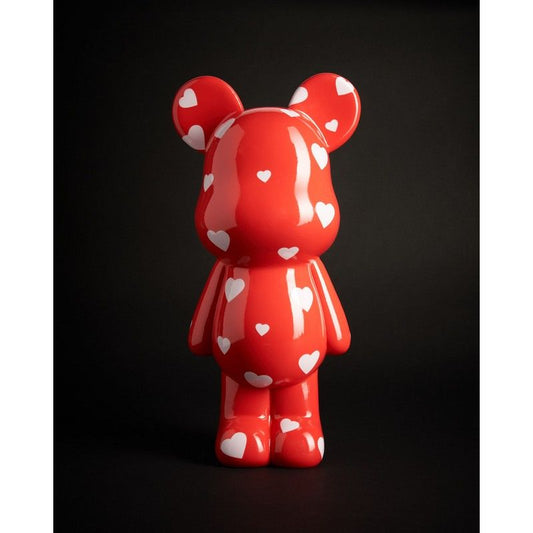 TIRELIRE TEDDY ROUGE A COEURS 40cm - BLOGO