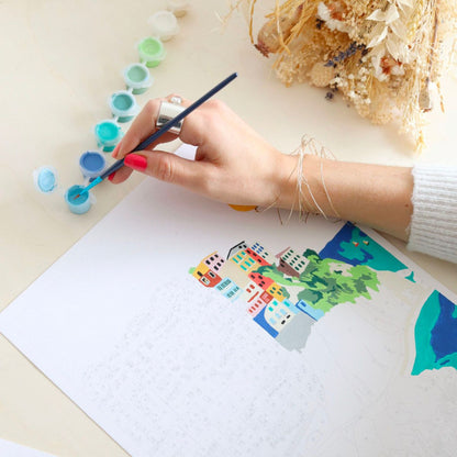 COFFRET PEINTURE AU NUMERO Cinque terre par Kenzie Elston - LA PETITE EPICERIE