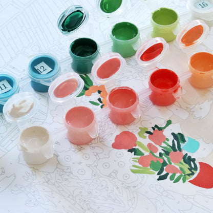 COFFRET PEINTURE AU NUMERO Flower Market par Zaze Art - LA PETITE EPICERIE