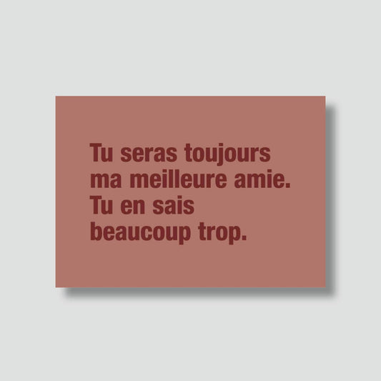 Carte "Best Friend" : Meilleure Amie  (avec enveloppe)