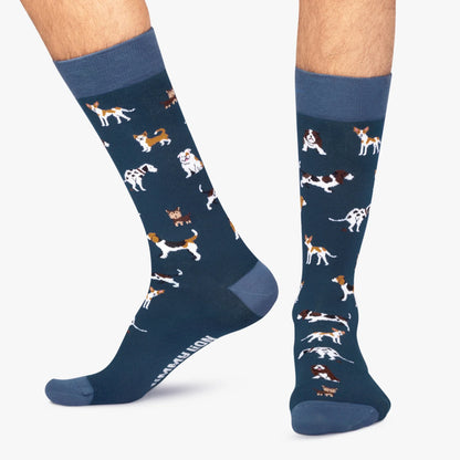 CHAUSSETTES - CHIENS - BLEU MARINE - JIMMY LION