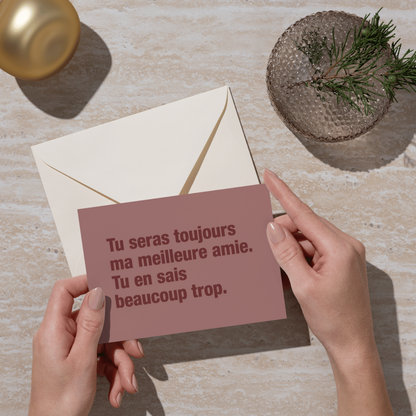 Carte "Best Friend" : Meilleure Amie  (avec enveloppe)