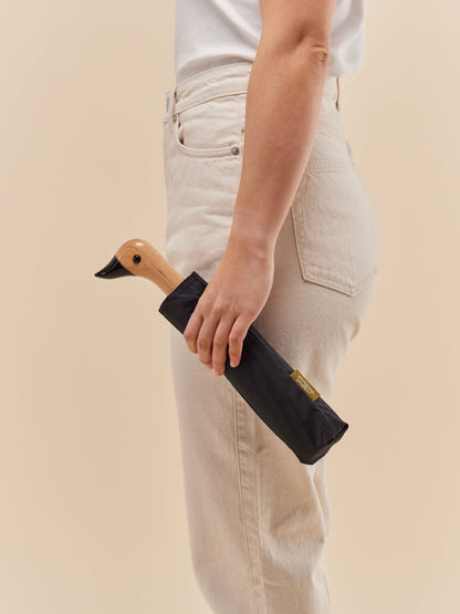 PARAPLUIE NOIR COMPACT CLASSIQUE ECOLOGIQUE -  Original Duckhead