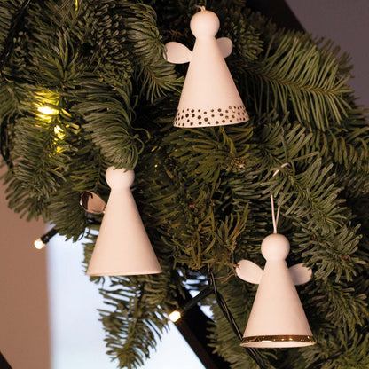 DECORATION ANGE A SUSPENDRE EN PORCELAINE - LISERE DORE - RADER DESIGN STORIES