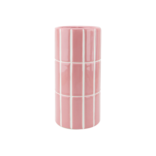 VASE CARRELAGE ROSE 23cm - OPJET PARIS
