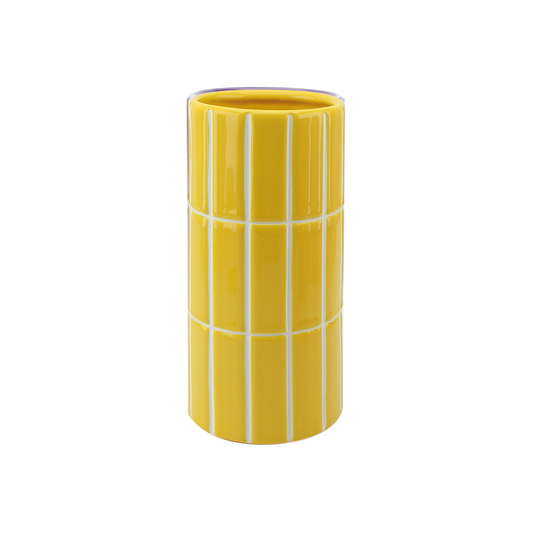 VASE CARRELAGE  JAUNE 23cm - OPJET PARIS