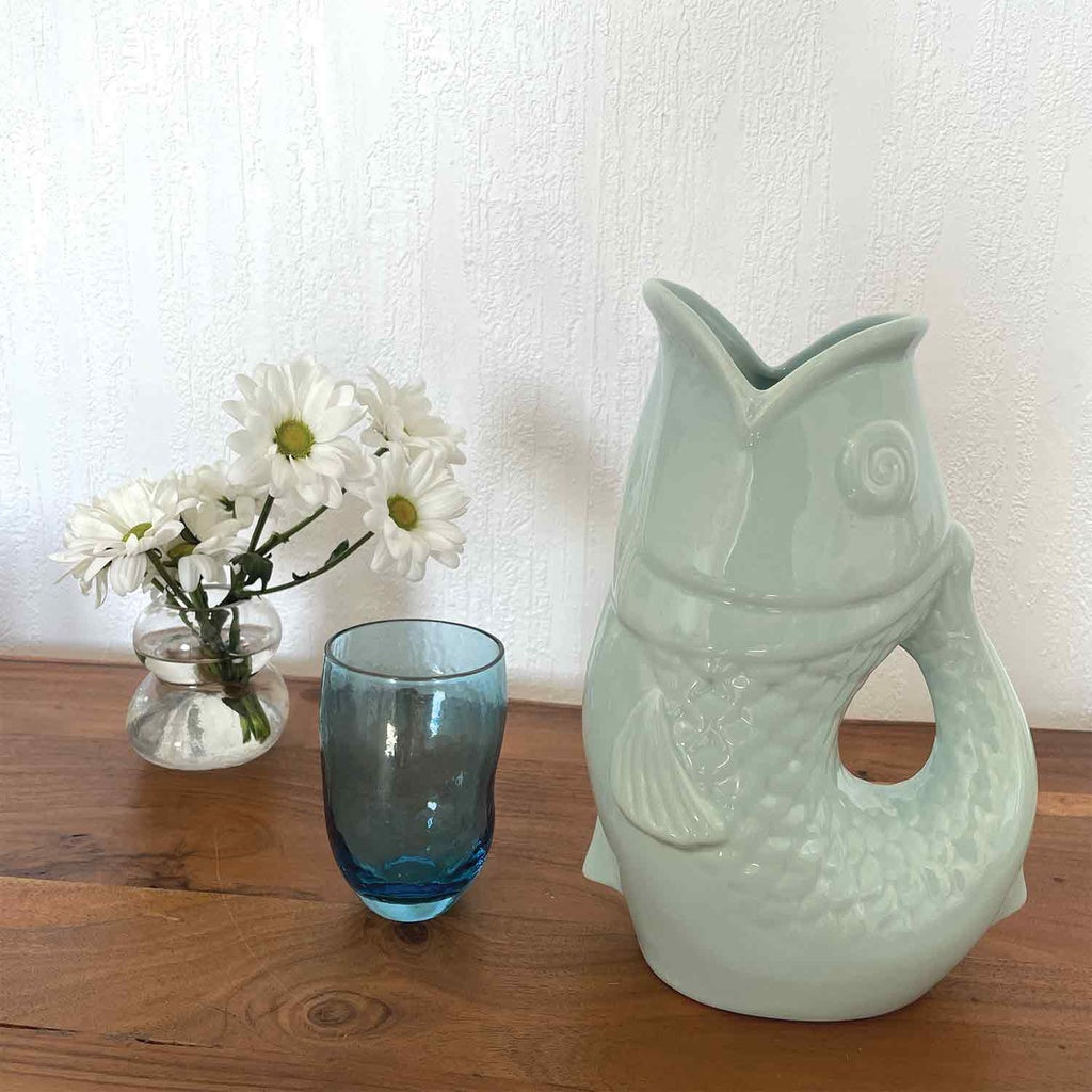 VASE PICHET POISSON BLEU GIVRE - OPJET PARIS