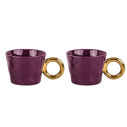 SET DE  TASSES "MATINS CALINS" VIOLET - OPJET PARIS