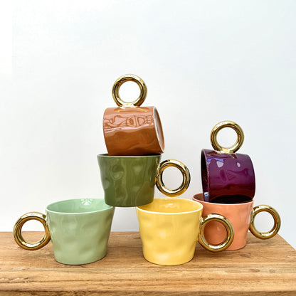 SET DE  TASSES "MATINS CALINS" VIOLET - OPJET PARIS