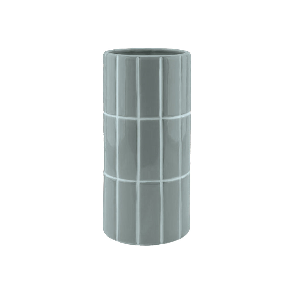 VASE CARRELAGE BLEU 23cm - OPJET PARIS