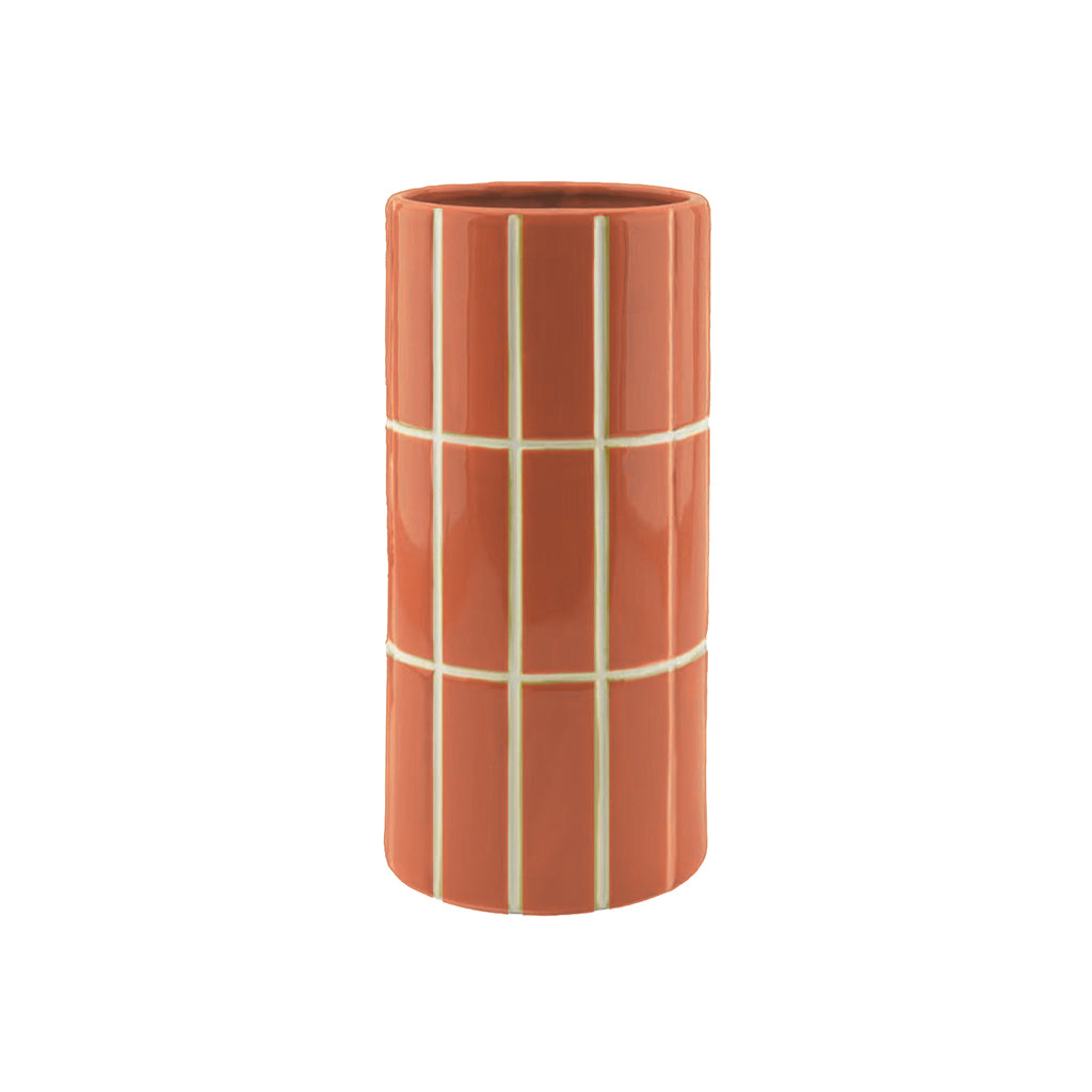 VASE CARRELAGE ORANGE 23cm - OPJET PARIS