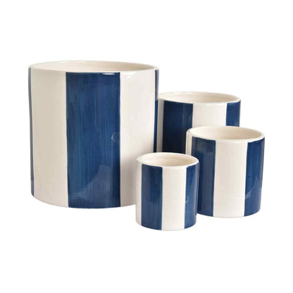 SET DE 4 POTS RAYURES BLEU - OPJET PARIS