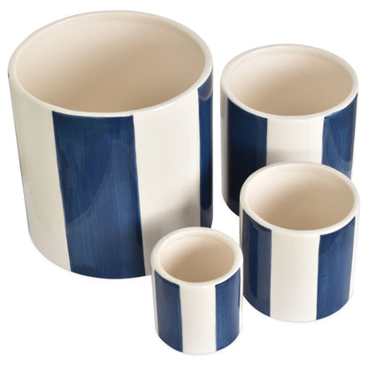 SET DE 4 POTS RAYURES BLEU - OPJET PARIS