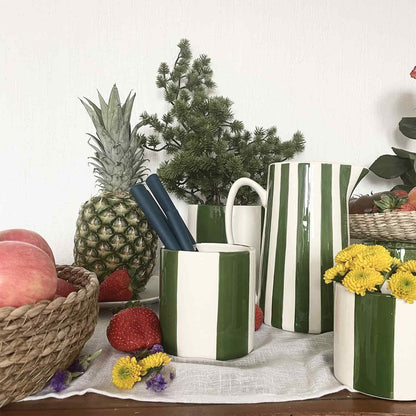 SET DE 4 POTS RAYURES VERT - OPJET PARIS