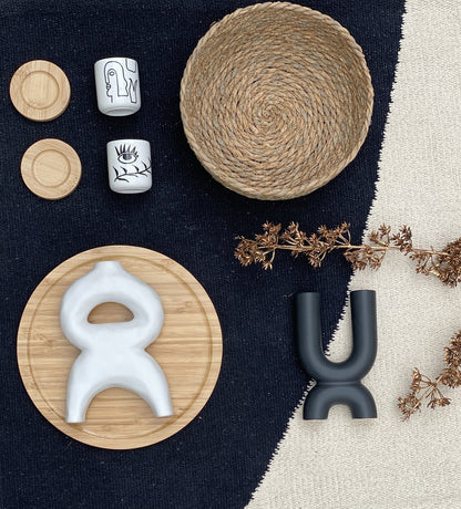 SET DE 4 GOBELETS "ART NOIR" AVEC SOUS-TASSES - OPJET PARIS