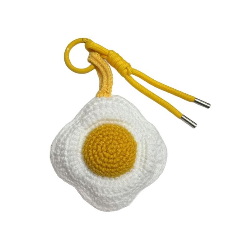 PORTE CLES CROCHET OEUF AU PLAT