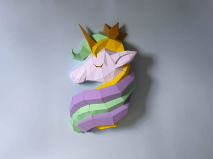 TÊTE DE LICORNE EN PAPIER 3D - ORIGAMI AGENT PAPER