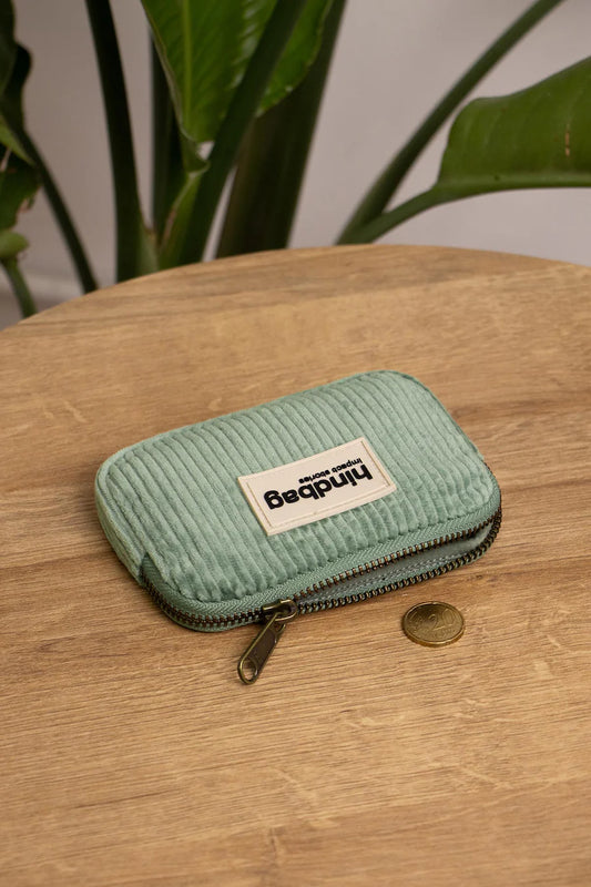 PORTE MONNAIE LILI VELOURS VERT D'EAU - HINDBAG