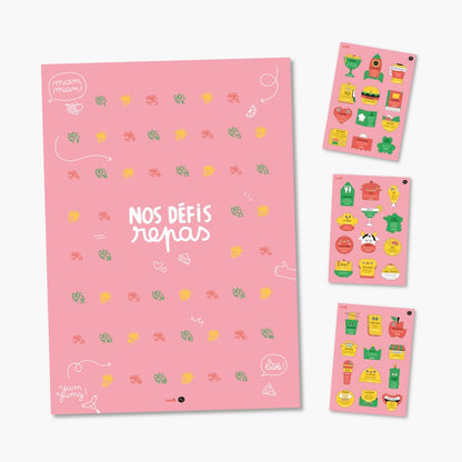 POSTER A STICKER - DEFIS REPAS - MINUS EDITIONS + POPPIK