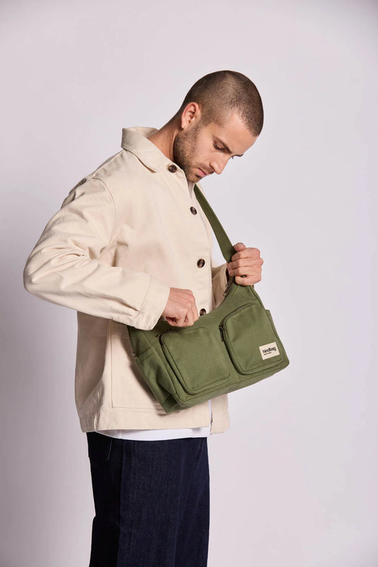 SAC MULTIPOCKET EMILE OLIVE - HINDBAG