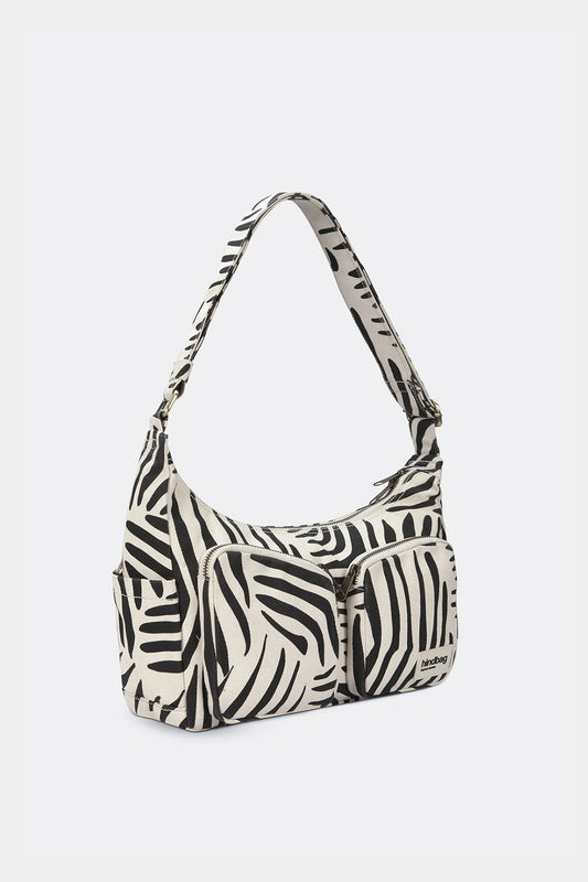 SAC MULTIPOCKET EMILE ZEBRE ECRU - HINDBAG